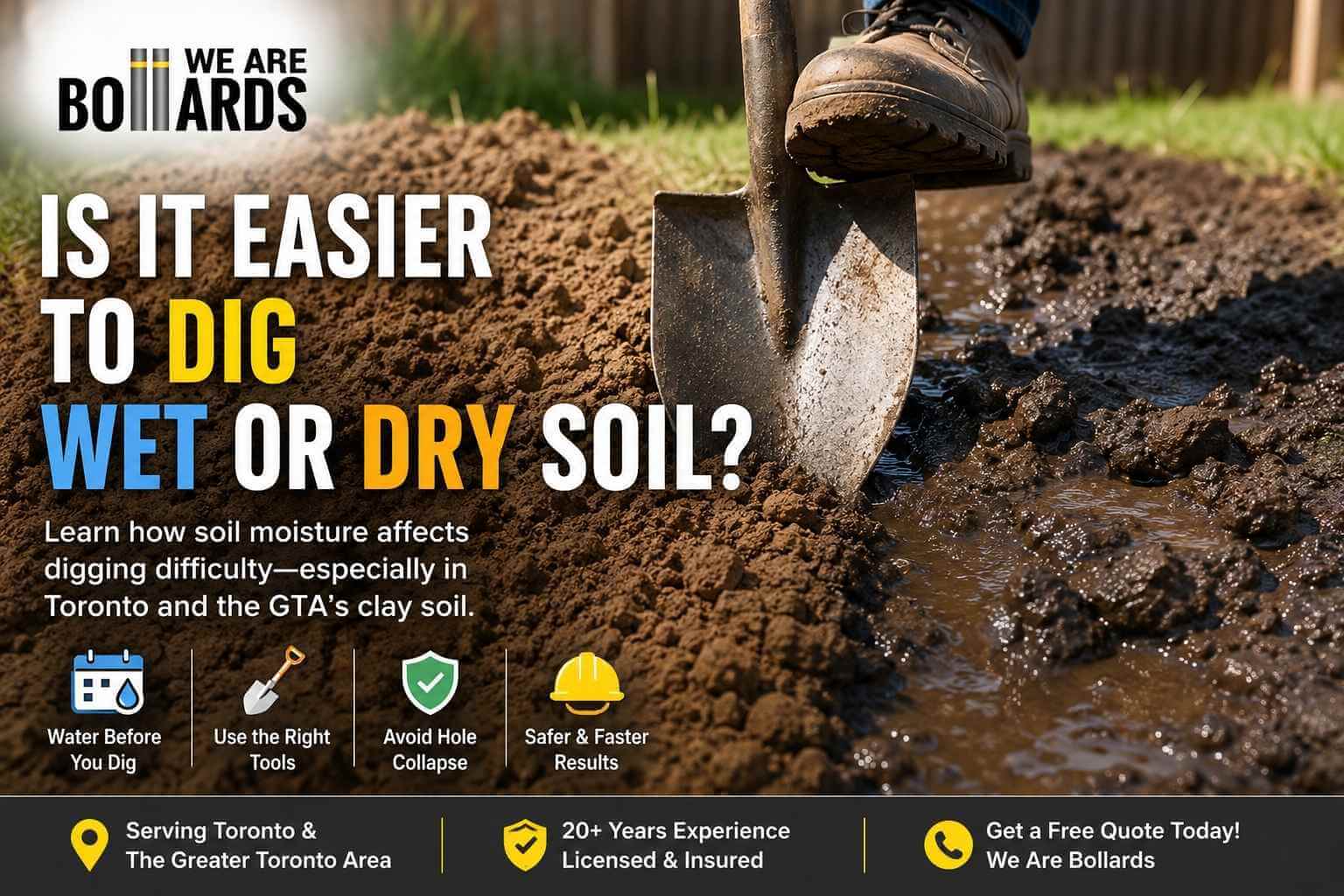 is it easier to dig wet or dry soil