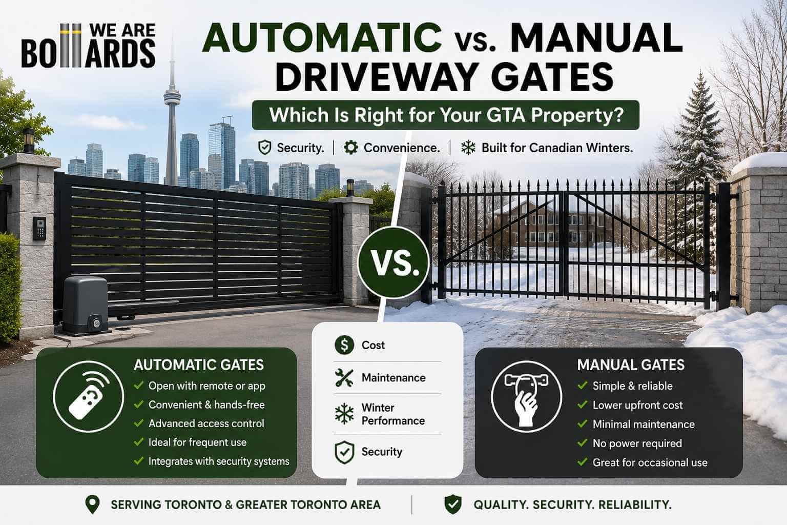 automatic vs manual driveway gate